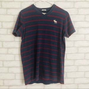 ABERCROMBIE STRIPED V-NECK